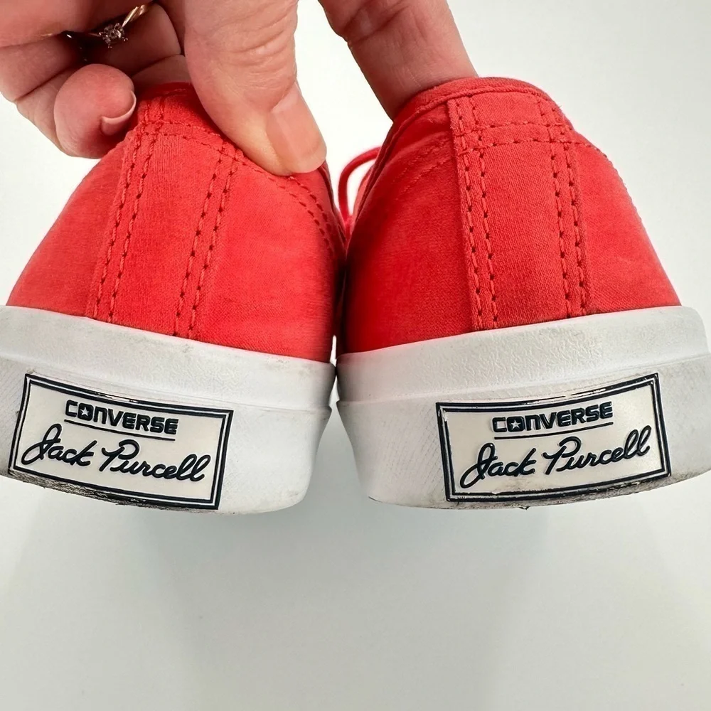 Converse Jack Purcell Unisex Dk Coral/Pink Sneakers Skate Lace Up Sz 6 Wmn/4.5Mn